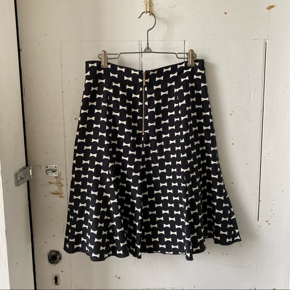 Kate Spade Silk Blend Flirty Flared Bowtie Skirt - Picture 9 of 15